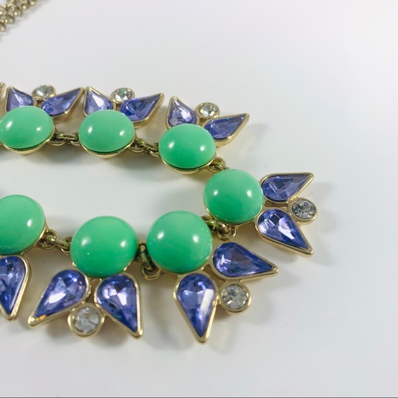 J Crew Statement Necklace Green Blue - BR - Picture 5 of 9